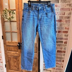 Old Navy O.G. Straight Jeans Women Mid Rise Med Wash Normcore Casual Classic 12